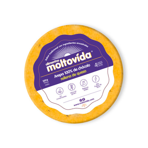 AREPA DE CHOCOLLO RELLENA DE QUESO MOZARELA X 4 UNIDADES